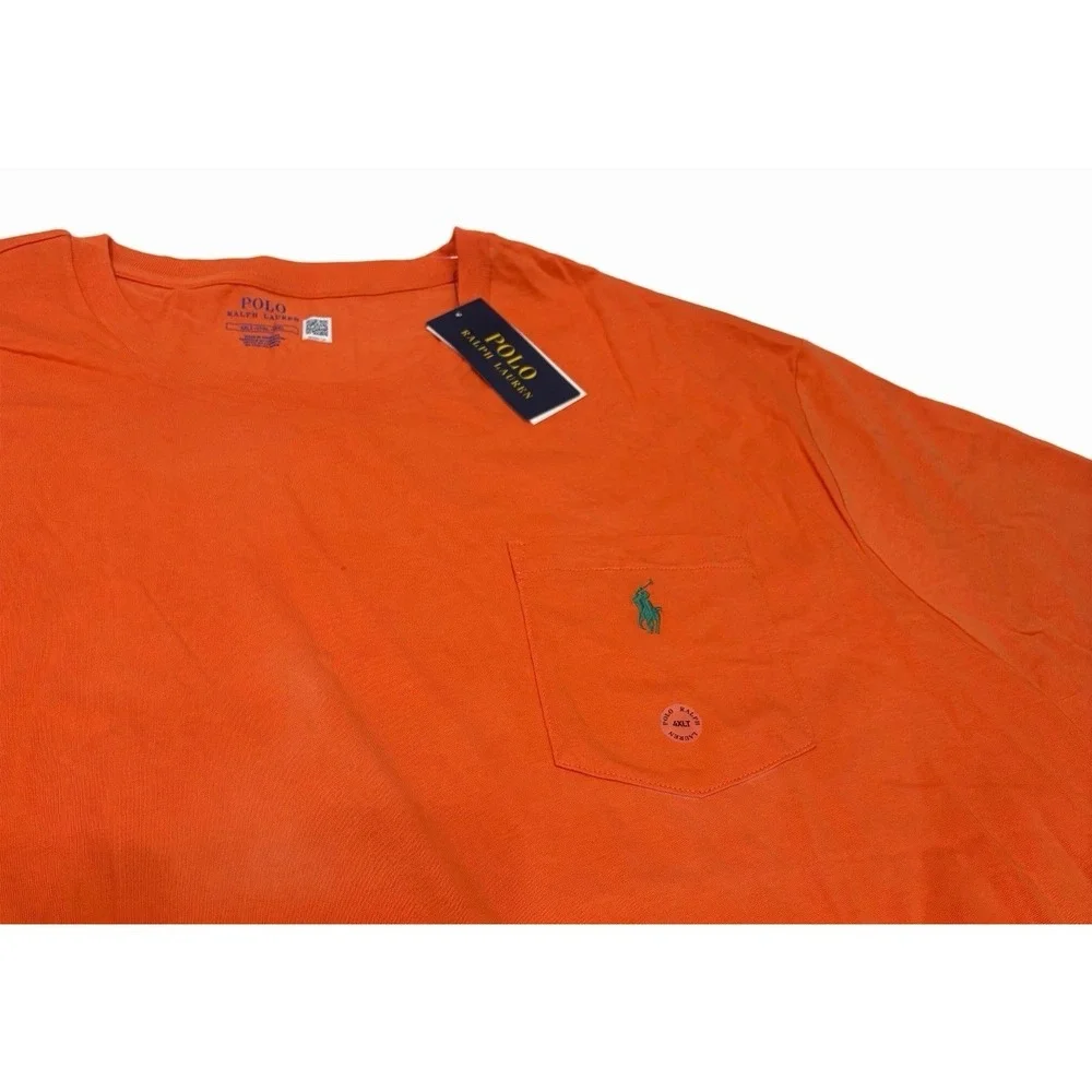 Polo Ralph Lauren Men's SZ 4XLT  T-Shirt Classic-Fit Jersey SS Pocket Orange NWT
